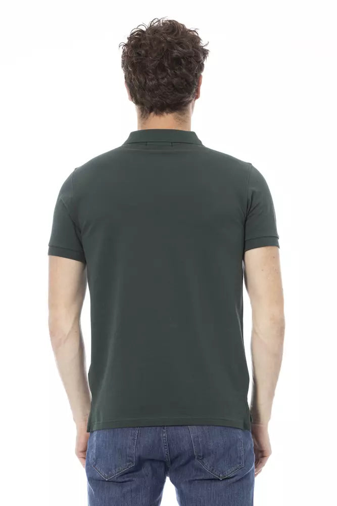 Green Cotton Men Polo Baldinini Trend