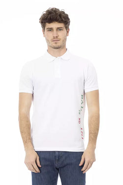 White Cotton Men Polo Baldinini Trend