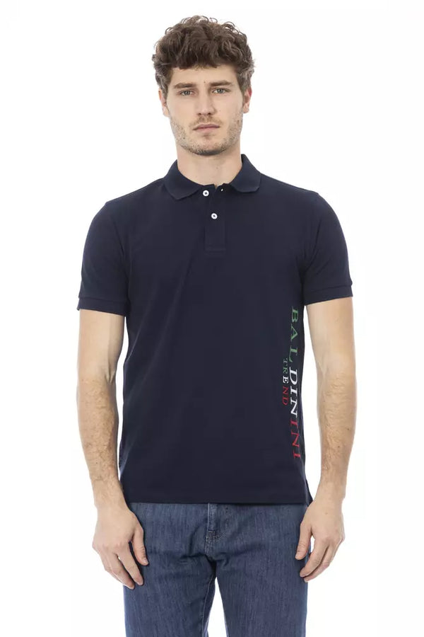 Blue Cotton Men Polo Baldinini Trend