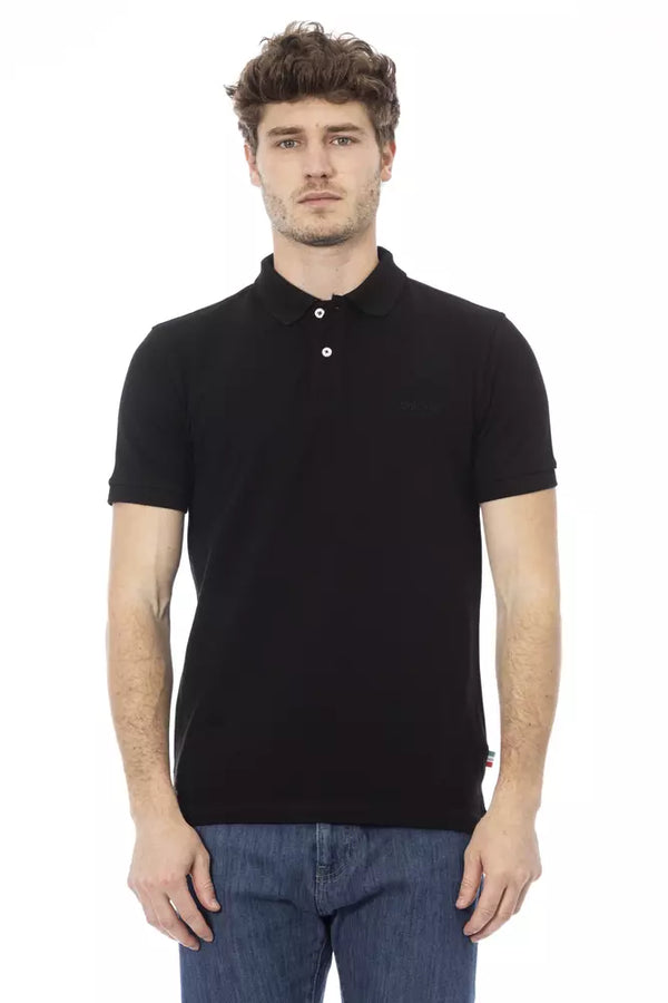 Black Cotton Men Polo Baldinini Trend