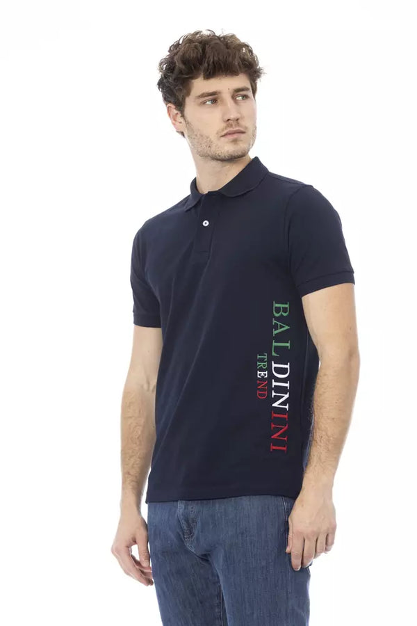 Blue Cotton Men Polo Baldinini Trend