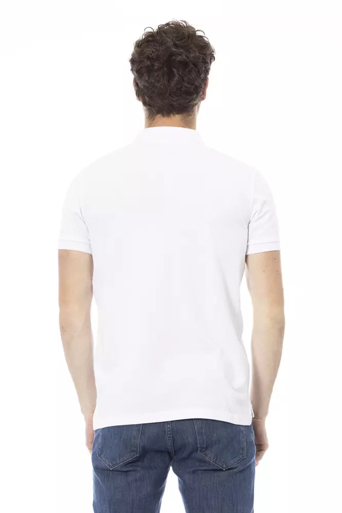 White Cotton Men Polo Baldinini Trend