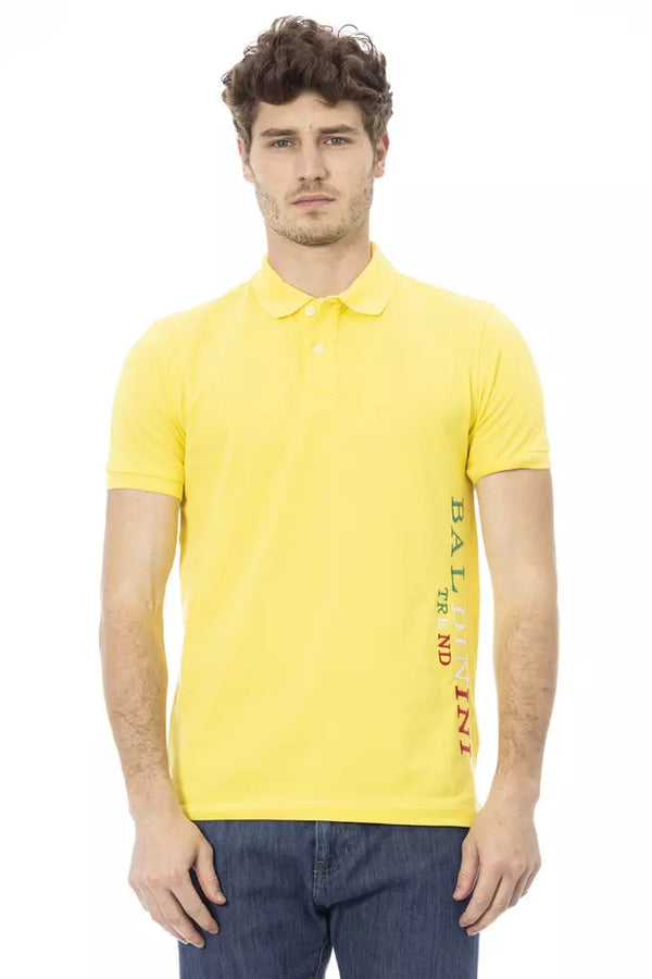 Yellow Cotton Men Polo-Shirt Baldinini Trend
