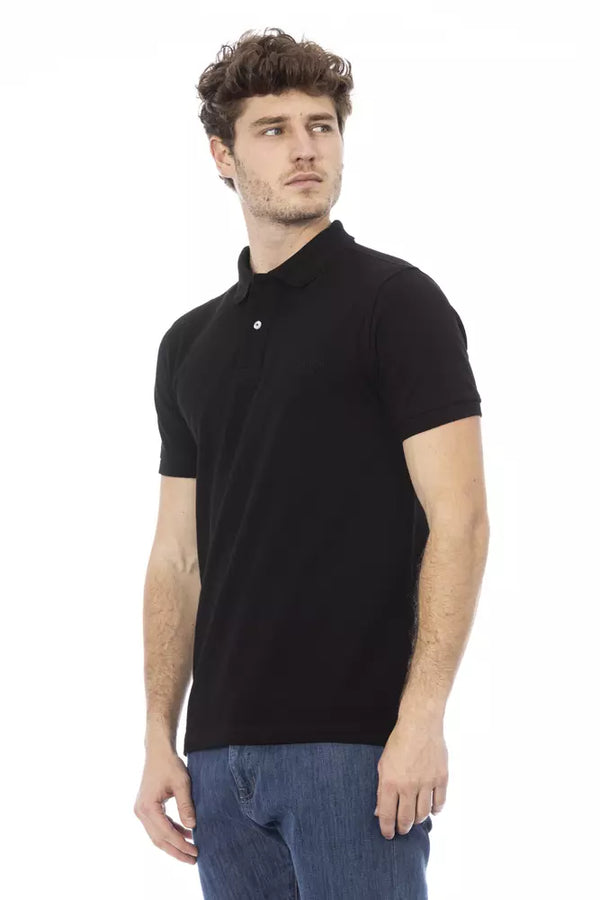 Black Cotton Men Polo Baldinini Trend