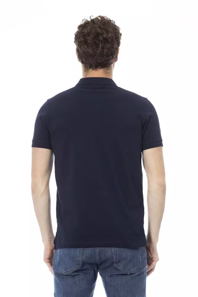 Blue Cotton Men Polo Baldinini Trend