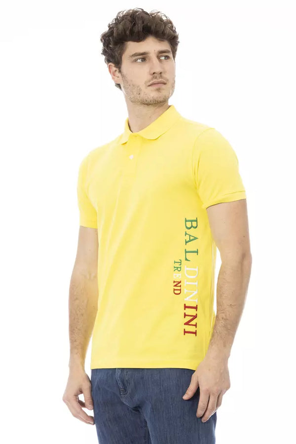 Yellow Cotton Men Polo-Shirt Baldinini Trend