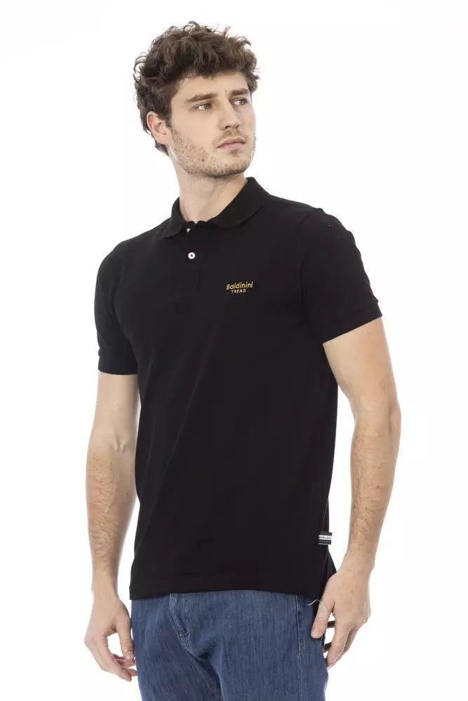 Black Cotton Men Polo Baldinini Trend