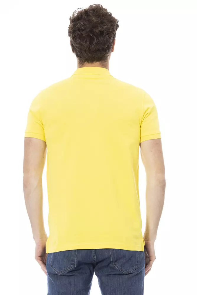 Yellow Cotton Men Polo-Shirt Baldinini Trend