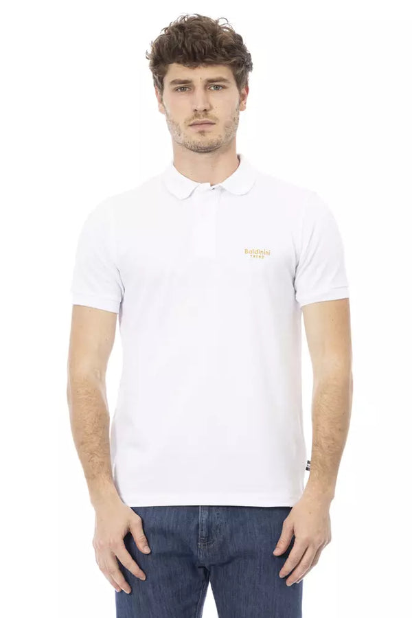 White Cotton Men Polo Baldinini Trend