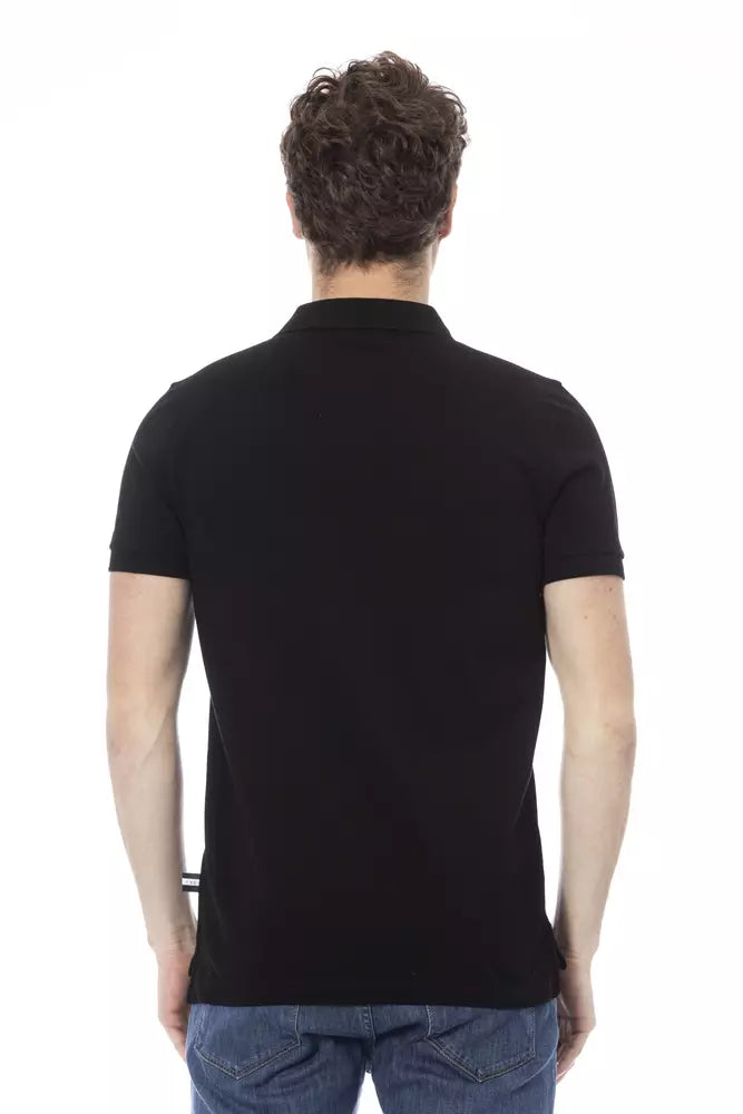 Black Cotton Men Polo Baldinini Trend