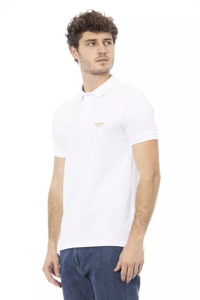 White Cotton Men Polo Baldinini Trend