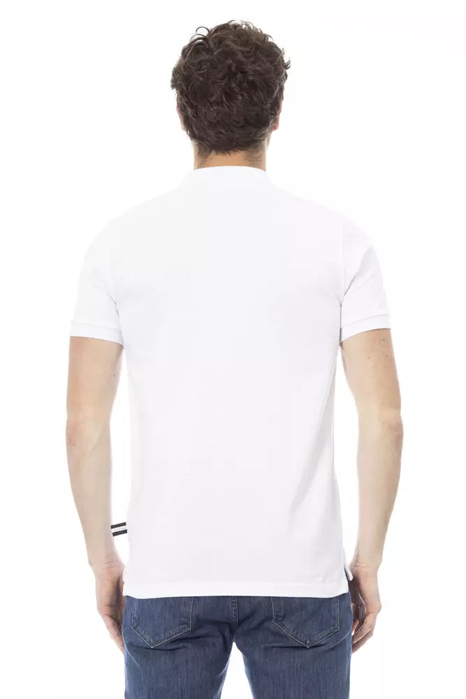 White Cotton Men Polo Baldinini Trend