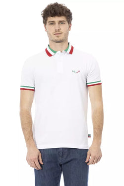 White Cotton Men Polo Baldinini Trend
