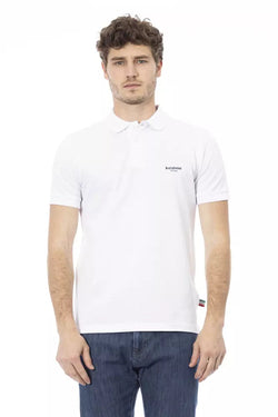 White Cotton Men Polo Shirt Baldinini Trend