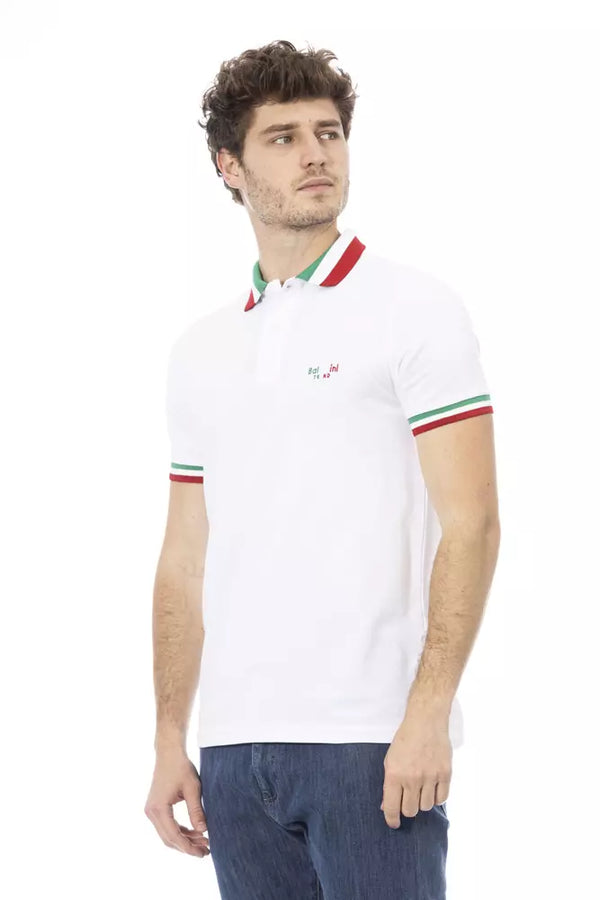 White Cotton Men Polo Baldinini Trend