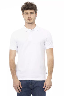 White Cotton Men Polo Baldinini Trend