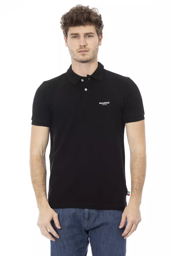 Black Cotton Men Polo Shirt Baldinini Trend