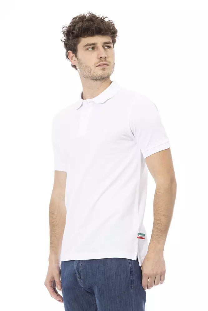 White Cotton Men Polo Baldinini Trend