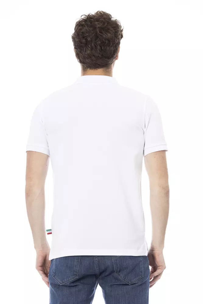 White Cotton Men Polo Baldinini Trend