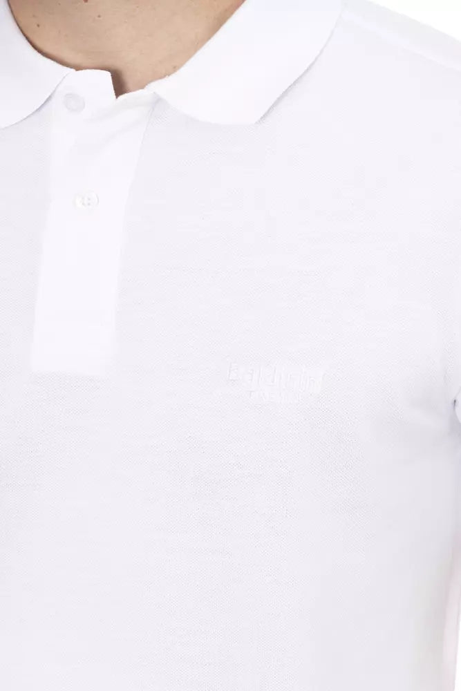 White Cotton Men Polo Baldinini Trend