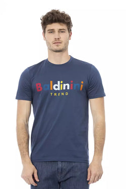 Blue Cotton Men T-Shirt Baldinini Trend