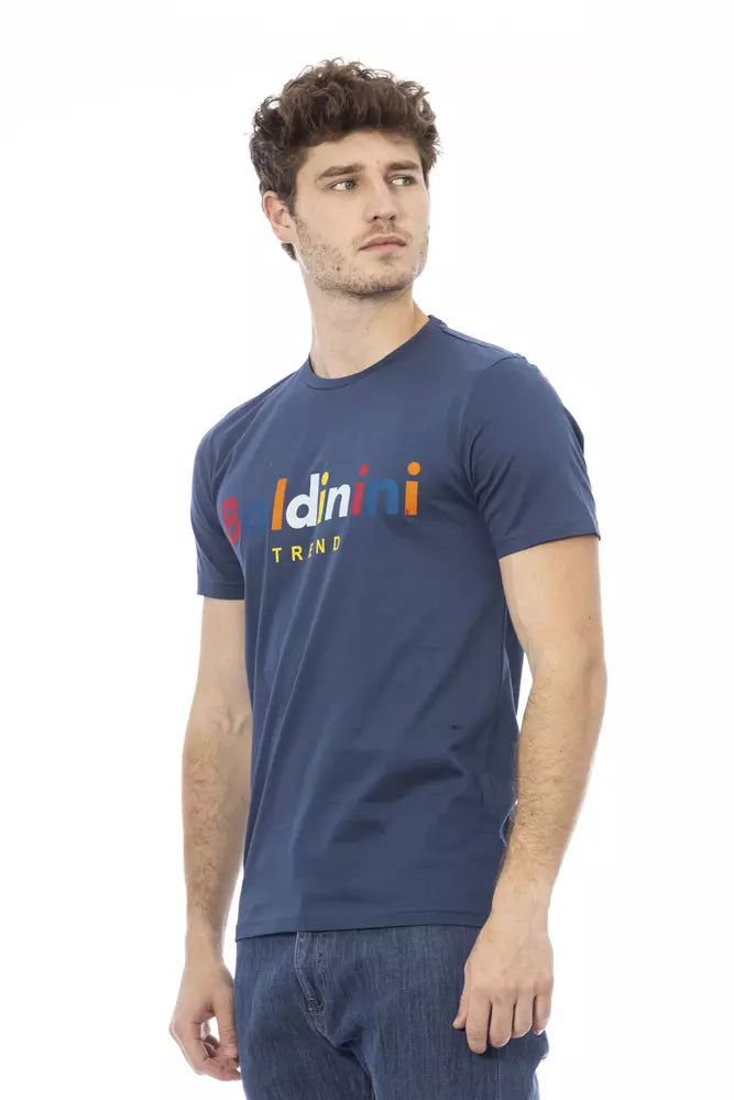 Blue Cotton Men T-Shirt Baldinini Trend