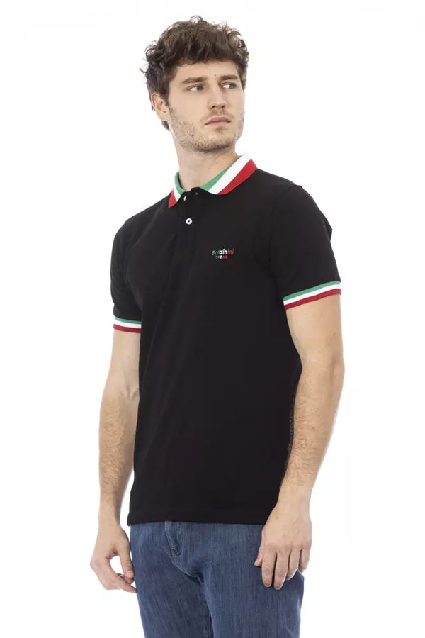 Black Cotton Men Polo Baldinini Trend