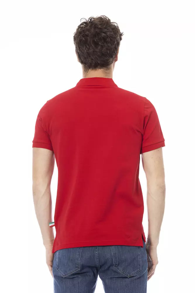 Red Cotton Men Polo Baldinini Trend