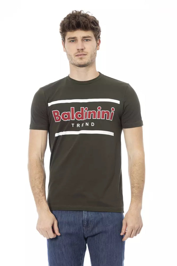 Green Cotton Men T-Shirt Baldinini Trend