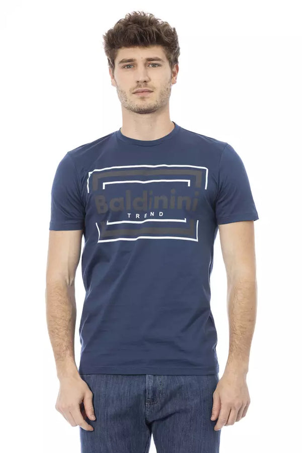 Blue Cotton Men T-Shirt Baldinini Trend