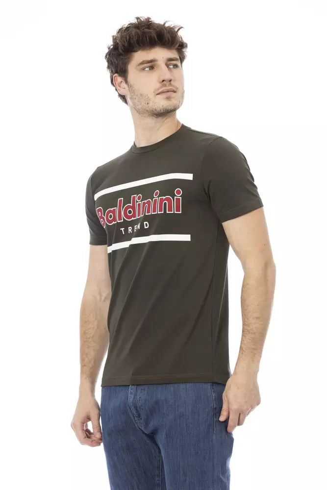 Green Cotton Men T-Shirt Baldinini Trend