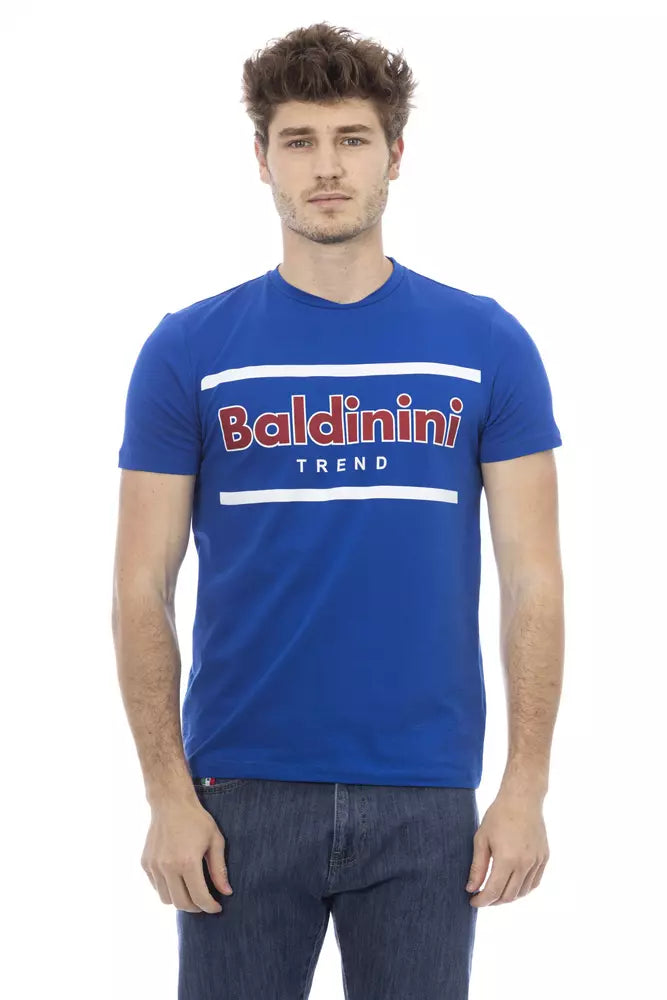 Blue Cotton Men T-Shirt Baldinini Trend