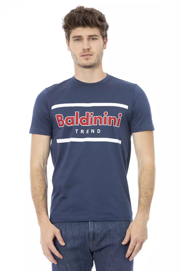 Blue Cotton Men T-Shirt Baldinini Trend