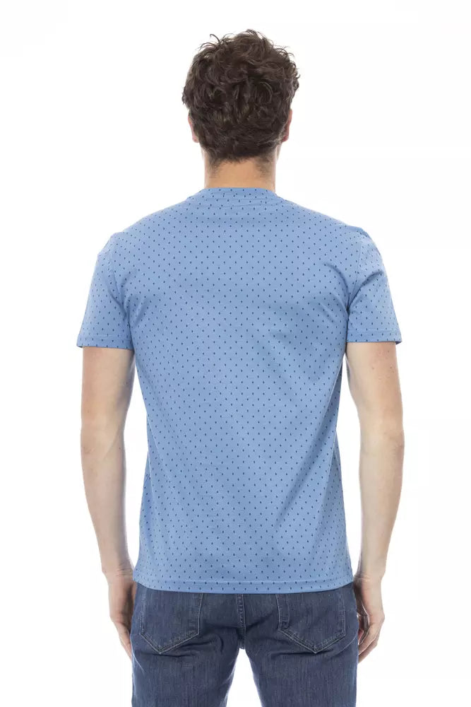 Light Blue Cotton Men T-Shirt Baldinini Trend