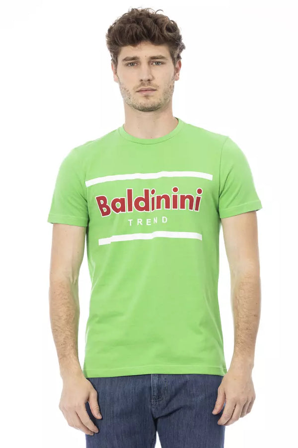 Green Cotton Men T-Shirt Baldinini Trend