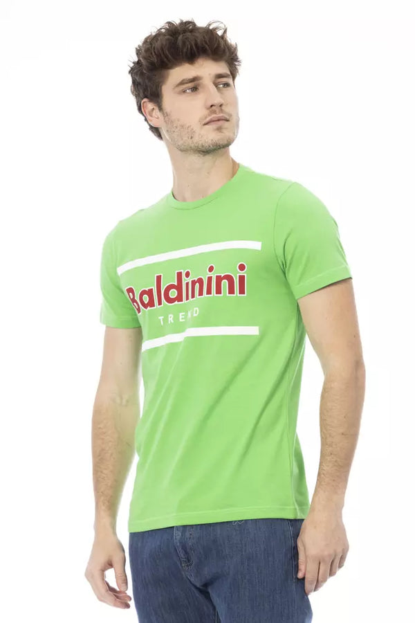 Green Cotton Men T-Shirt Baldinini Trend