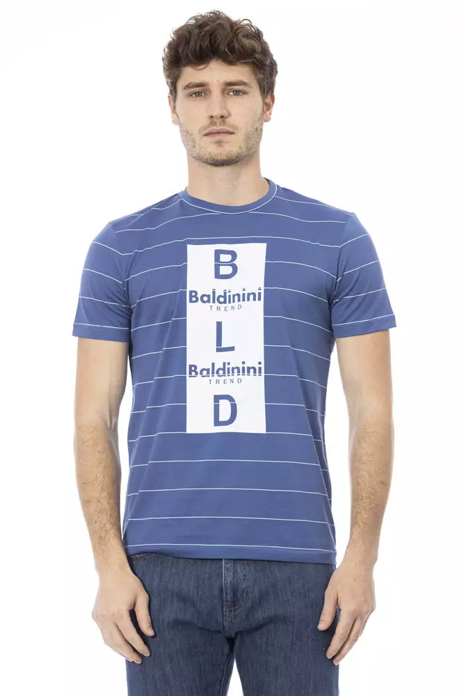 Blue Cotton Men T-Shirt Baldinini Trend