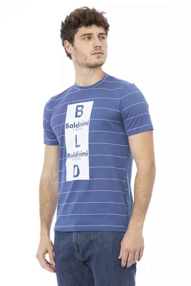 Blue Cotton Men T-Shirt Baldinini Trend