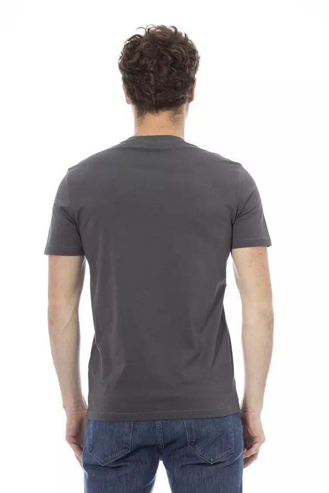 Gray Cotton Men T-Shirt Baldinini Trend