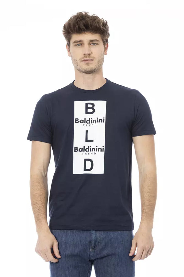 Blue Cotton Men T-Shirt Baldinini Trend