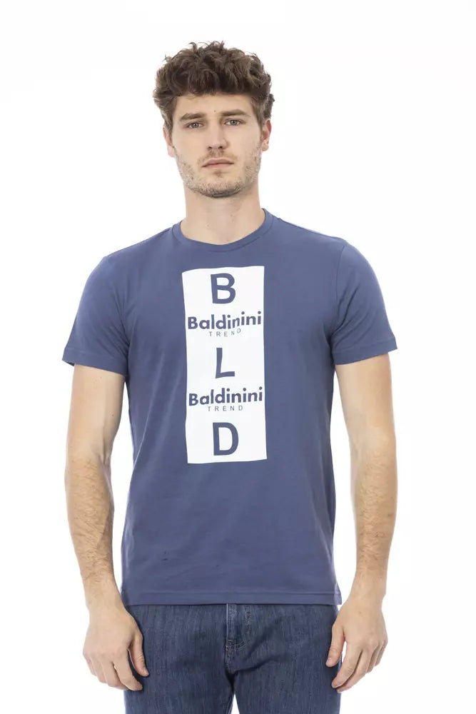 Blue Cotton Men T-Shirt Baldinini Trend