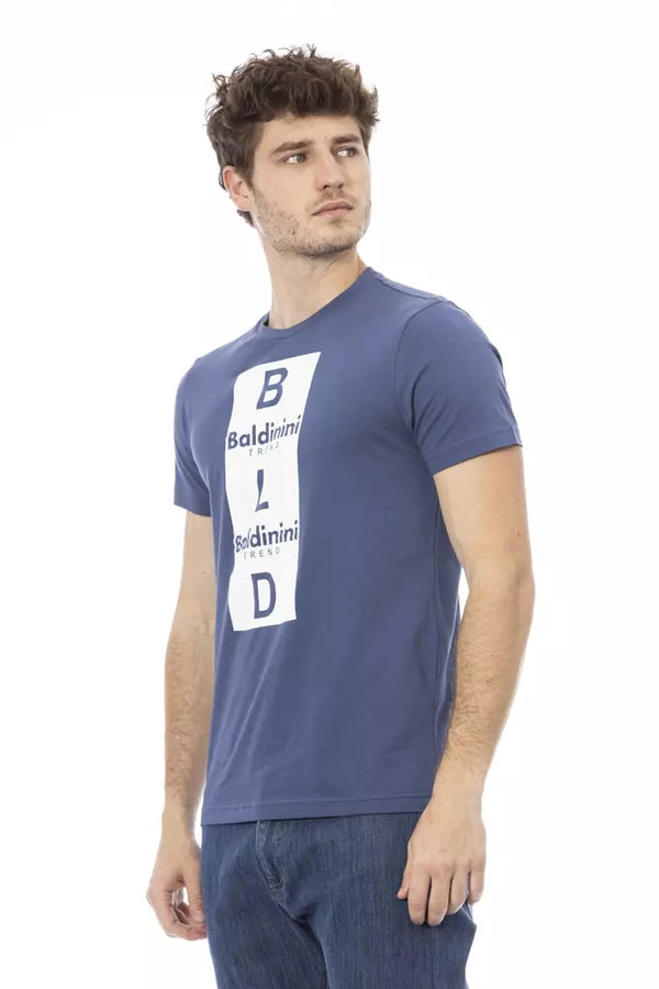 Blue Cotton Men T-Shirt Baldinini Trend