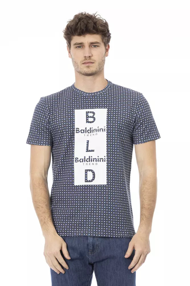 Gray Cotton Men T-Shirt Baldinini Trend
