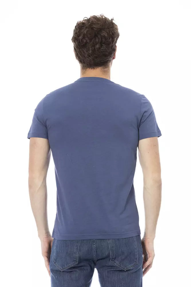 Blue Cotton Men T-Shirt Baldinini Trend