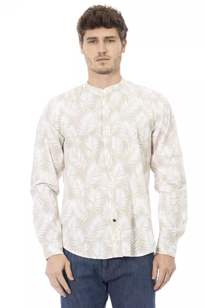 Beige Cotton Men Shirt Baldinini Trend