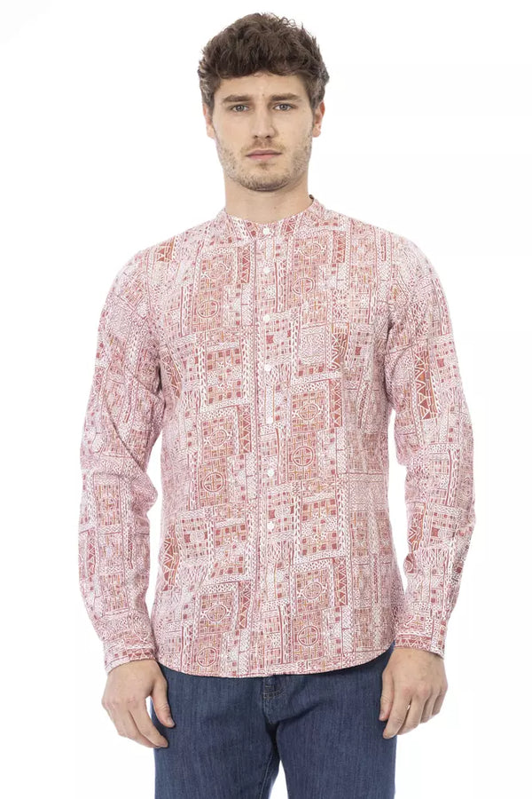 Red Cotton Men Shirt Baldinini Trend