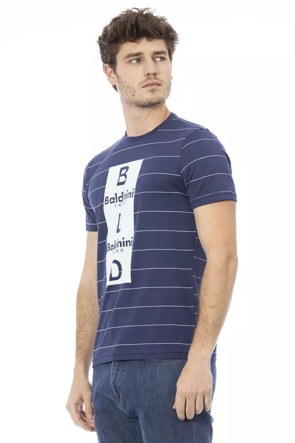 Blue Cotton Men T-Shirt Baldinini Trend