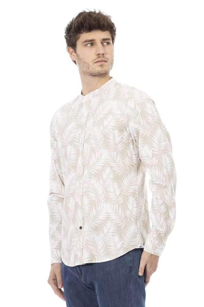 Beige Cotton Men Shirt Baldinini Trend