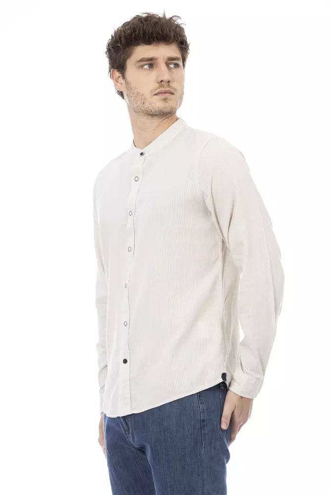 White Rayon Men Shirt Baldinini Trend