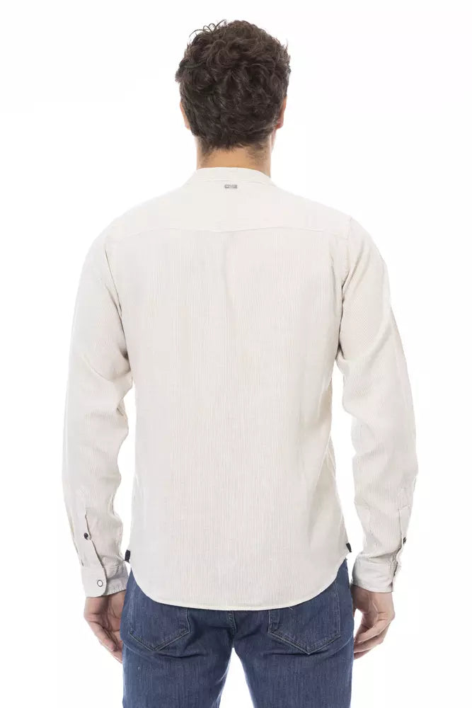 White Rayon Men Shirt Baldinini Trend